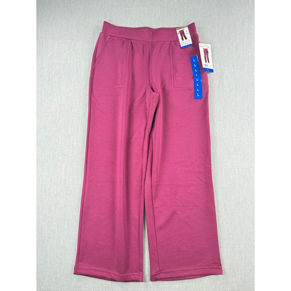 Mondetta Raspberry Coulis Ultra-Soft Wide Leg Pants Tencel Modal Pink Large
